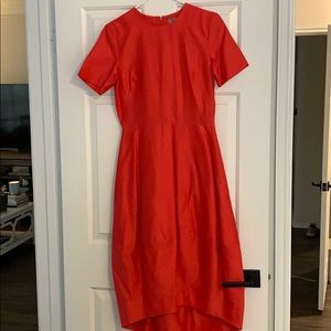 COS peplum coral dress